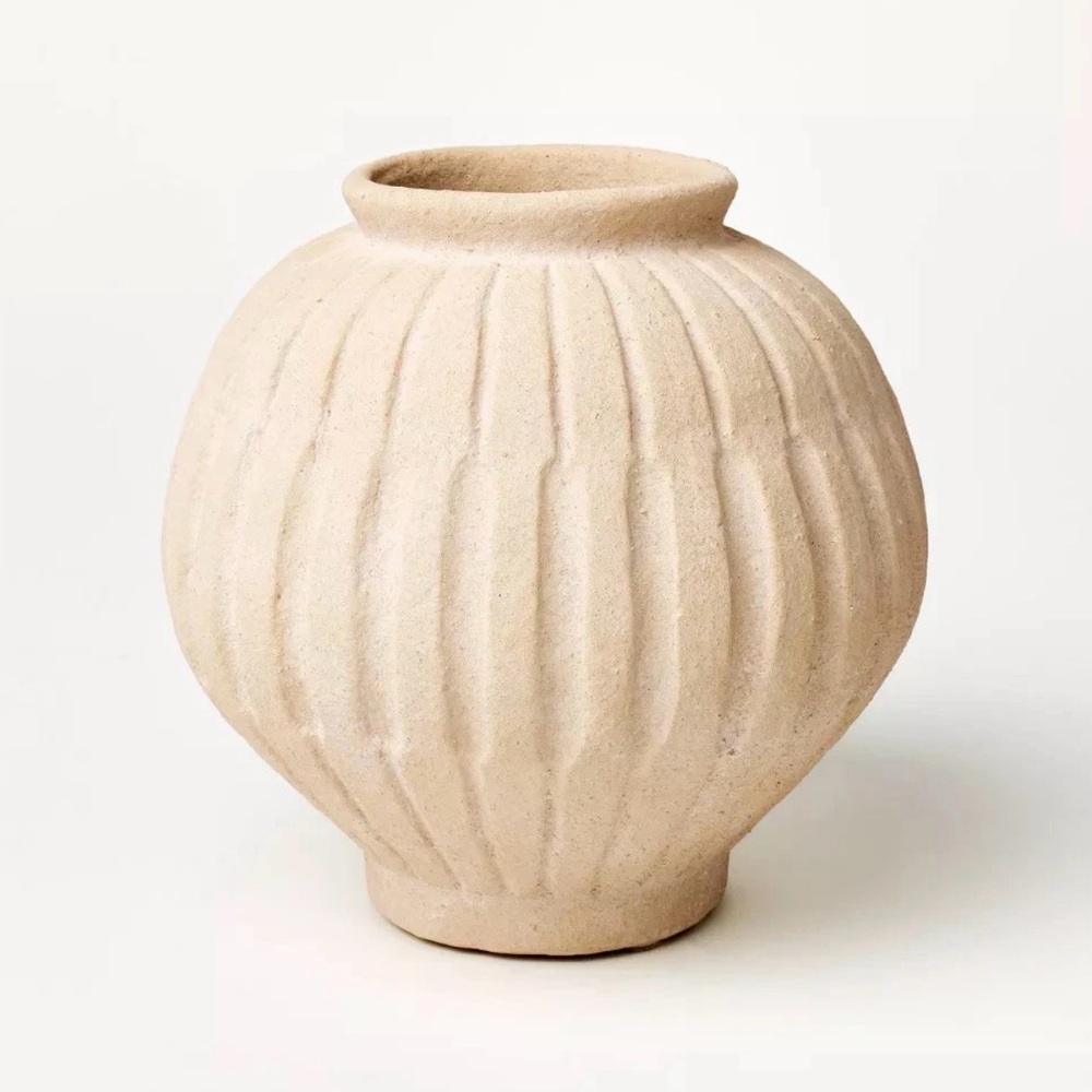 Pair (2) of Carved Ceramic Vase— Threshold designed with Studio McGee - Picture 2 of 9